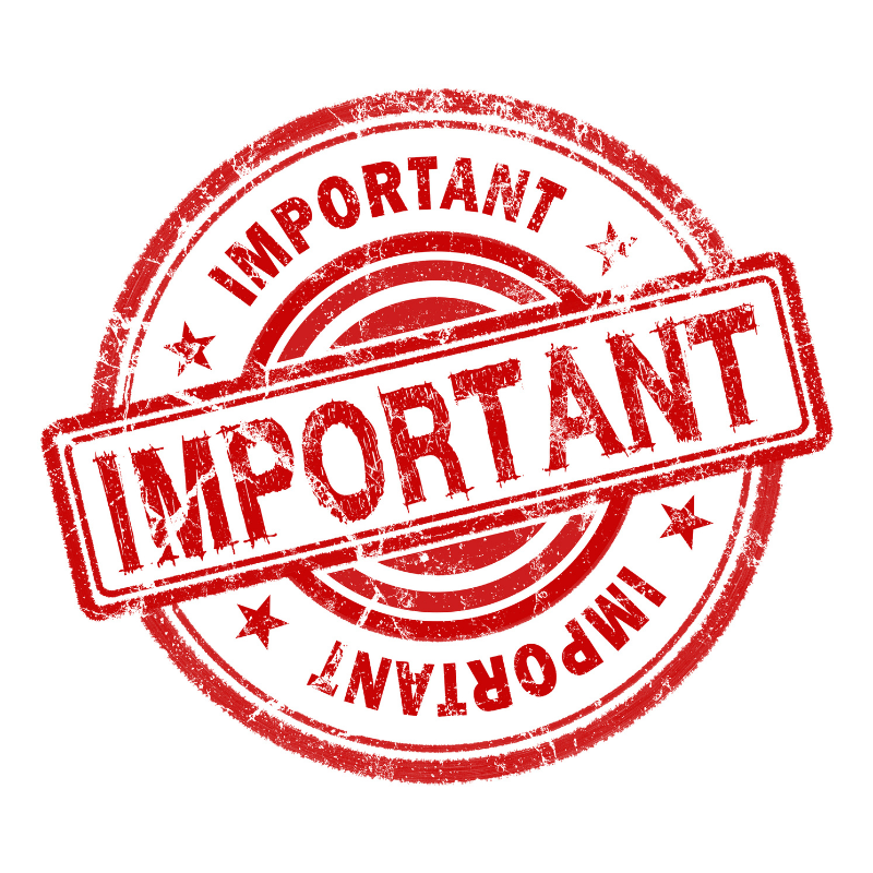 IMPORTANT avec tampon rouge